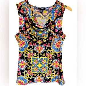 🔥CHAPS like new blouse size M beautiful, rich colors - like the Mediterranean!